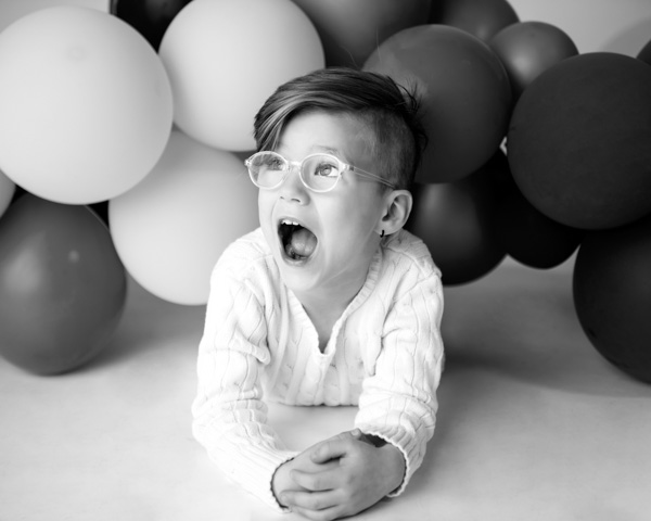 Black and white child portrait