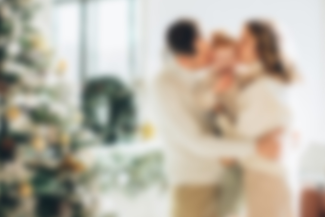 Christmas family portrait with festive styling