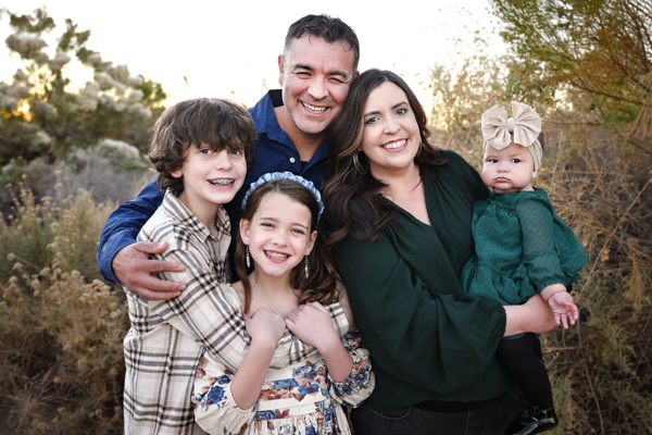 Family portrait outdoors in Phoenix