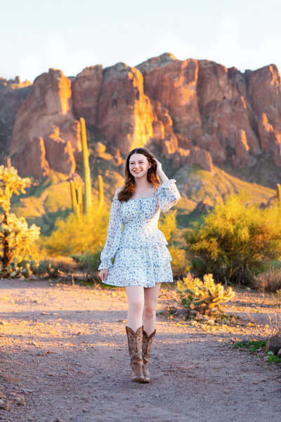 Senior photographed in a casual, candid moment