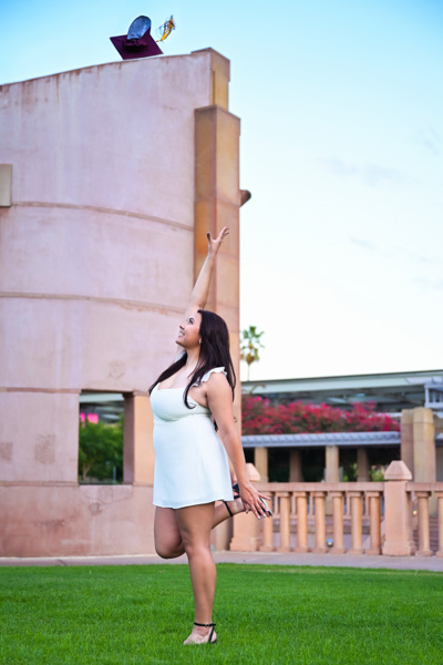 Senior portrait captured in soft window light