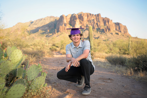 Senior student in a casual, candid pose
