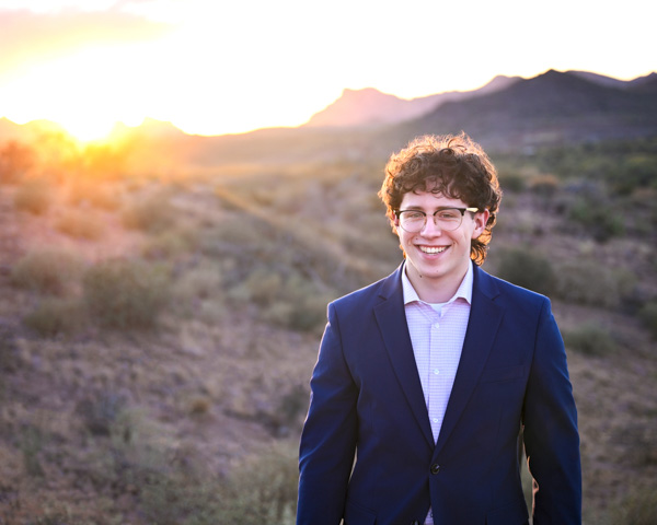 High school senior with a relaxed, natural look
