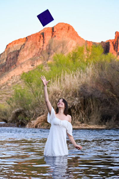 Senior photographed with soft, flattering light